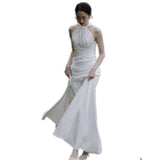 Light Wedding Dress 2026 New Mori Bridal Simple Small Tail French White Thin Fishtail Welcome Dress Summer HZ0517