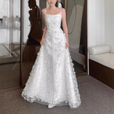 White Sling Fairy Light Wedding Wedding Wedding Dress Wedding Dress Banquet Binsen Ed. Engagement Morning Dress Dress Dress Dress HZ0517