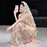 Morning Dress Female Bride French Fairy Hanging Neck Engagement Dress 2026 New Sweet High-End Light Luxury Flower Dress HZ0517