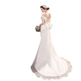 French Word Shoulder Light Wedding Dress 2026 New Elegant Sexy Fishtail Small Tail New Catwalk Dress HZ0517