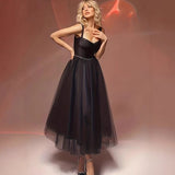 Black Suspension Evening Dress Fashion Dress 2026 New Temperament Elegant Dress Net Fairy HZ0517