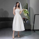 Tendered Denatous Evening Dress 2026 New Engagement Marriage Certificate Small Small Light Wedding Dress With Thin Temperament Dress HZ0517