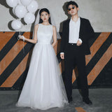 French-Style Fasting Small Small Small Wedding Dress Sen Family Travel Simple Niche Temperament White Certificate Registration Engagement Dress HZ0517