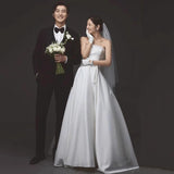 French-Style Linden Light Wedding Dress 2026 New Bridal Yarn Boobs Long Simple Atmospheric White Evening Dress HZ0517