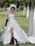 Exhibition New Studio Theme Clothing Couple Photo Photo Dress Exterior Travel Simple Street Pattted Breast Wedding Dress HZ0517
