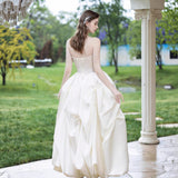 White Dingy Light Wedding Dress Small 2026 New Niche Bride Certificate Marriage Engagement Out Of The Chest Dress HZ0517