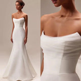 French Brao Light Wedding Dress White Fairy Gas Small Drag Tail Fishtail Skirt Outdoor Travel Shooting Simple Temperament Yarn HZ0517