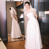 Light Wedding Dress Super Fairyen Tying Bridal Wedding Wedding Yarn Beauty Certificate Registration Small White Dress Woman HZ0517