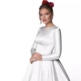 The Main Wedding Dress 2026 Spring New French Court Style Temperament Bride Simple Long-Sleeved Wedding Dress HZ0517