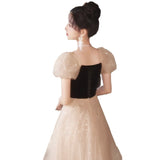 Banquet Evening Dress 2026 New French Style Collar Can Usually Wear A Thong Yarn Skirt Adult Ceremony Annual Dress Dress HZ0517