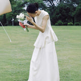 French Sensing Light Wedding Dress With High-Grade Feeling Of Minimalist Dress Dress Wedding White Engagement Trip HZ0517
