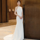 Light Wedding Dress 2026 New Bridal Faucian Faucian Yarn Retro Hepburn Dress Dress HZ0517