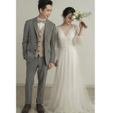 2026 Bride's New Exterior Out Of The Syarsen Family Travel Shot Super Fairy Simple Tail White Thin And Light Wedding Dress HZ0517