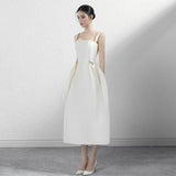 French Niche Design Feels White With Slingsed Evening Dress Party Party Temperament Can Usually Wear A Dress HZ0517