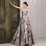 Temperament Retro Breast-Wearing Evening Dress Light Luxury High-End Sense Of The New Adult Show Drag-Tailed Engagement Evening Dress Elegant HZ0517
