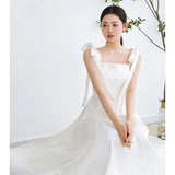 Hanging The License Light Wedding Dress Simple Bride Engagement Dress Daily Can Wear A Yarn Of The French Lawn HZ0517