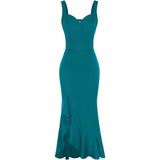 2026 New Lotus Side Party V Collar Long Dress Dress Dress Dress Dress Woman HZ0517