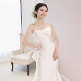 New French Linden Bosomed Fishtail Light Wedding Dress Bride Greets Out Yarn Wedding Toast Dress Dress HZ0517