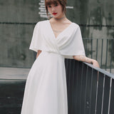 White Simple Evening Dress Dress Women Can Usually Wear A Densified French Light Luxury Niche Certificate Engagement Dress HZ0517