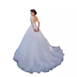 Take The Goods Long-Sleeved Wedding Dress 2026 Tail White Simple Temperament Lace Mid-Rise Wedding Studio HZ0517