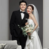 French-Style Densted Wedding Dress 2026 New Korean Version Of The Bride Wedding Trip To Shoot A Small Hepburn White Go Out Yarn Light HZ0517