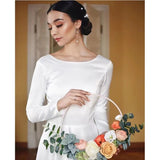 French Wedding Dress 2026 New Sensian Long-Sleeved Temperament Show Skinny Bridal White Vertevery Main Wedding Dress HZ0517