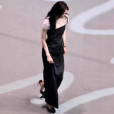 Liu Shi Poetry The Same Evening Dress Woman 2026 New Feeling Black Banquet Host Performance Dress Can Usually Wear HZ0517