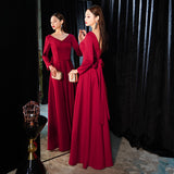 Evening Dress Dress Women Simple Big Length Of Famous White Choir Performance Clothes Long Party Sleeves HZ0517