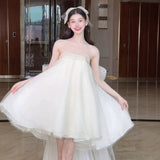 White Breasted Morning Robe Female Bride High Sense Of Small French Style Small Wedding Dress Registration Dress Dress HZ0517