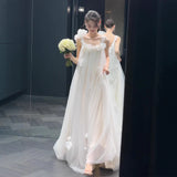 French Bra-Tmeared Wedding Dress Bride Morning Robe Niche Senior Sensian Short License White Engagement Dress Dress HZ0517