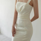 French Sling Light Wedding Dress 2026 New Bridal Simple Temperament Sensian Fish Tail Out Yarn Noodle Banquet Dress HZ0517