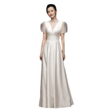 Bride Toast 2026 Spring New White Dingy Bubble Sleeve Banquet Host Engagement Wedding Light Wedding Dress HZ0517