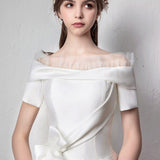 French Light Wedding Certificate Registration Dress Small White Dress Density Out Yarn Style Small Man Bride Engaged HZ0517