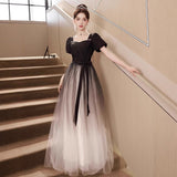 Black Evening Dress Women 2026 New Fashion Temperament Host Dress Piano Performance Art Fairy Dress HZ0517