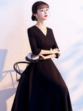 Black Temperament Evening Dress Dress Women 2026 New Banquet Host Long Art Exam Choral Conductor Dress HZ0517