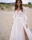 2026 Spring New Long-Sleeved Banquet Evening Dress Ebay Outdoor Travel To Shoot Fairy Gas Light Wedding Dress HZ0517