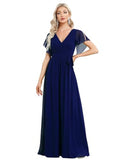 Evening Dress 2026 New Sexy Body Repair V-Neck Chiffon Dress Women's Party Bridesmaid Dress HZ0517