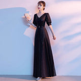 Banquet Evening Dress 2026 New Princess Long Mode Host Annual Meeting Command Dress Black Dress Art Exam Choir Suit HZ0517