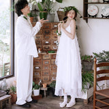 Suspension Light Wedding Dress 2026 Spring New Bride Wedding Super Fairy Morning Robe White Simple Temperament Yarn HZ0517