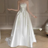 French-Style Fasender Light Wedding Dress 2026 New Bridal Temperament White Bra To Go Out To Greet The Bow Dress HZ0517