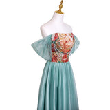 One-Word Shoulder Adult Chinese Evening Dress Woman 2026 New Light Luxury Senior Sense Presided Over The Student Piano Vocal Art Test HZ0517