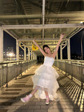 French At Large Princess Light Wedding Dress White Dress Welcome Fashion Trend License Small White Dress Yarn HZ0517