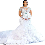 Lace Tail Wedding Dress 2026 African New Bride Wedding Wedding Dress Dress Dress HZ0517