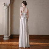 French-Style Fascling Light Wedding Dress Bridal Bridal High-Grade Sense Of The Door Yarn Simple White Engagement Dress Dress HZ0517