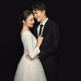 Light Wedding Dress 2026 Spring New Bride Go Out Yarn Studio To Shoot Elegant Long-Sleeved Banquet Small Dress HZ0517