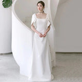 French-Style Densted-Faced Light Wedding Dress Small Hepburne Go Out Light Yarn Engagement Registration Studio Dress HZ0517