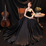Temperament Black Birthday Dinner Annual Meeting Solo Recitation Host Wedding Dress HZ0517