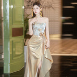 Mori's Bridal Woman Morning Dress Morning Shoot Niche Evening Dress Engagement High-End Engagement Light Wedding Dress Super Fairy Hanging Neck White HZ0517