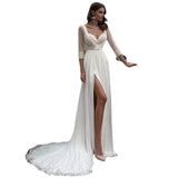 2026 Spring New Temperament Deep V Body White Simple Tail Evening Dress HZ0517