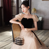Banquet Evening Dress 2026 New French Style Collar Can Usually Wear A Thong Yarn Skirt Adult Ceremony Annual Dress Dress HZ0517